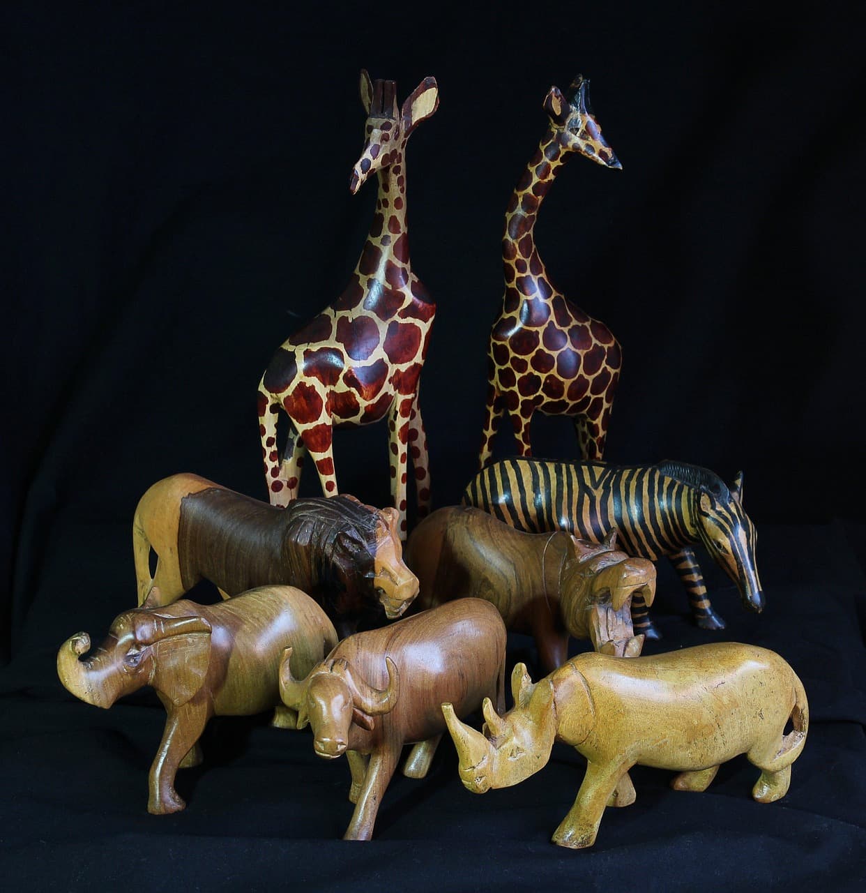 Hand-carved Wooden Elephant – Mango, 10 in